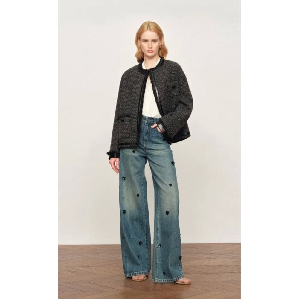 FABRIQUE Miren Martinez Lucia Sz XL 1x Wool Blend Tweed Jacket Blazer NWT